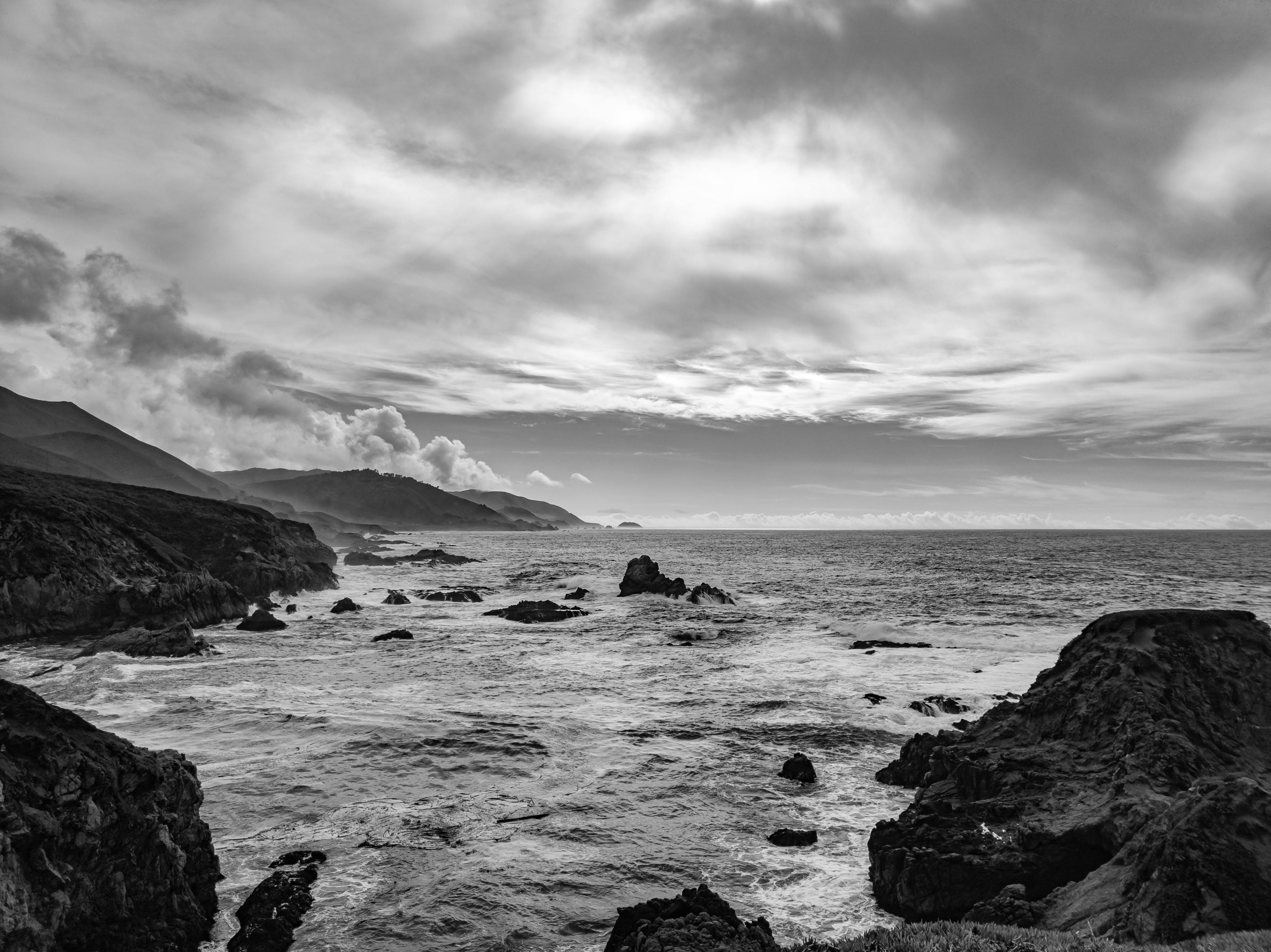 Big Sur picture in grayscale